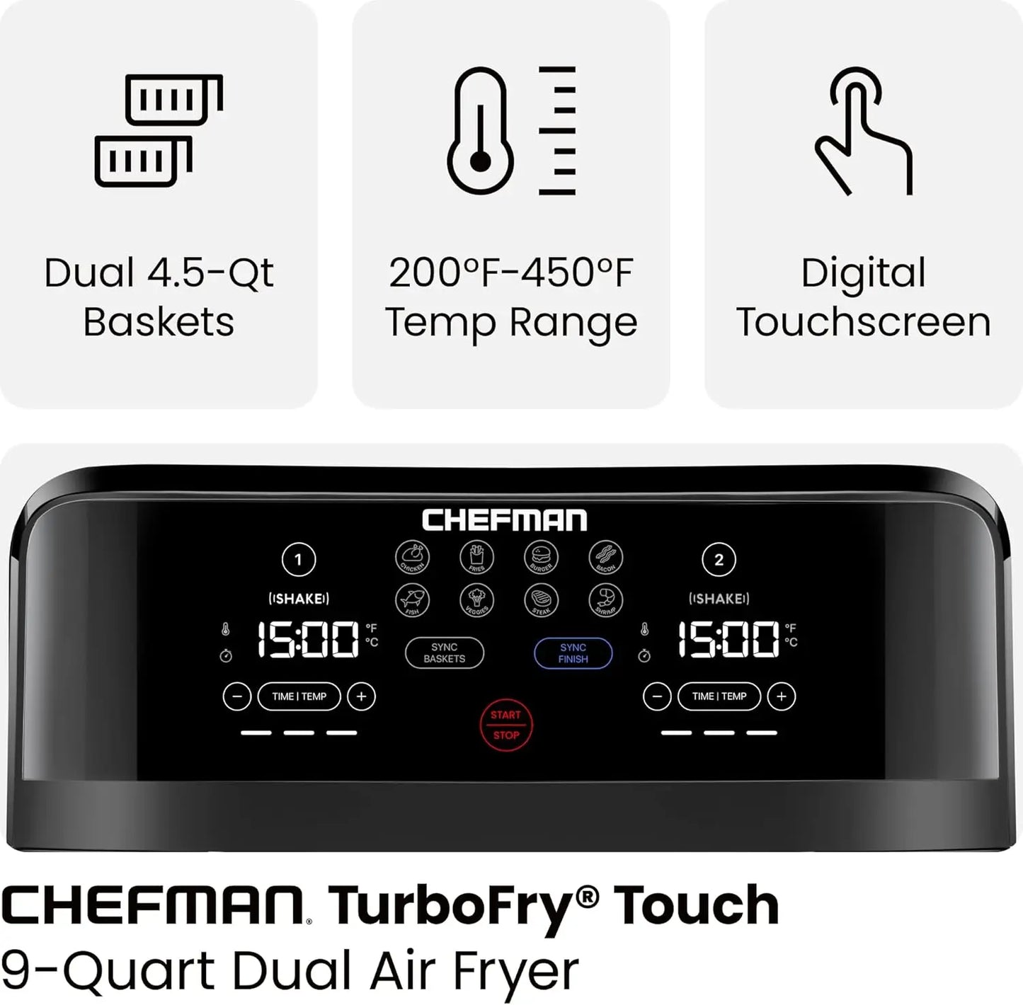 Chefman TurboFry Touch Dual Air Fryer